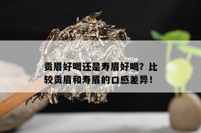 贡眉好喝还是寿眉好喝？比较贡眉和寿眉的口感差异！