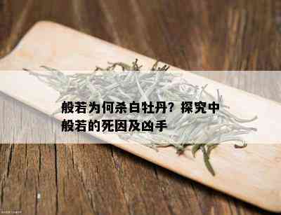 般若为何杀白牡丹？探究中般若的死因及凶手