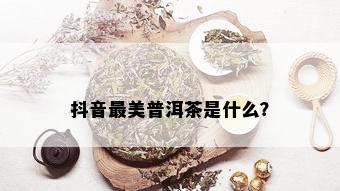 抖音最美普洱茶是什么？