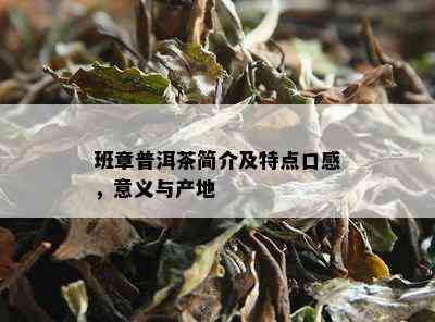 班章普洱茶简介及特点口感，意义与产地