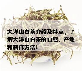 大洋山白茶介绍及特点，了解大洋山白茶的口感、产地和制作方法！