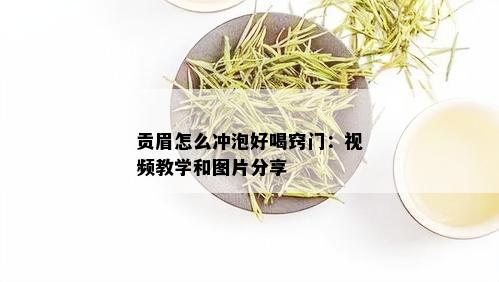 贡眉怎么冲泡好喝窍门：视频教学和图片分享