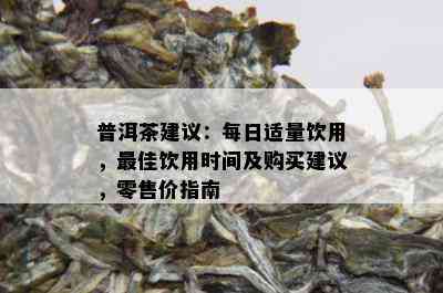 普洱茶建议：每日适量饮用，更佳饮用时间及购买建议，零售价指南