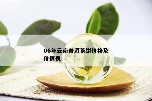 06年云南普洱茶饼价格及价值表