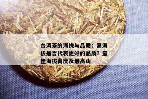 普洱茶的海拔与品质：高海拔是否代表更好的品质？更佳海拔高度及更高山