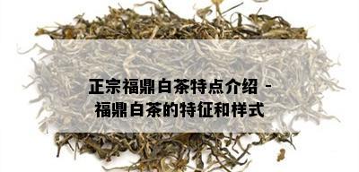 正宗福鼎白茶特点介绍 - 福鼎白茶的特征和样式