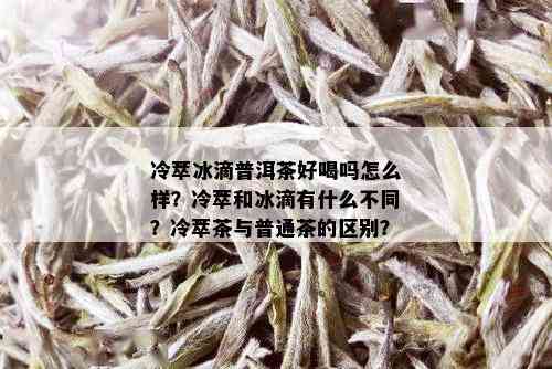 冷萃冰滴普洱茶好喝吗怎么样？冷萃和冰滴有什么不同？冷萃茶与普通茶的区别？