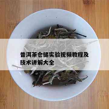 普洱茶仓储实验视频教程及技术讲解大全