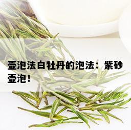 壶泡法白牡丹的泡法：紫砂壶泡！