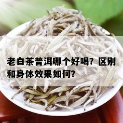 老白茶普洱哪个好喝？区别和身体效果如何？