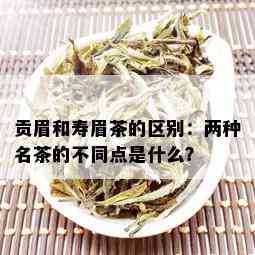 贡眉和寿眉茶的区别：两种名茶的不同点是什么？