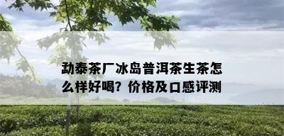 勐泰茶厂冰岛普洱茶生茶怎么样好喝？价格及口感评测