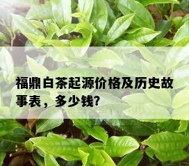 福鼎白茶起源价格及历史故事表，多少钱？