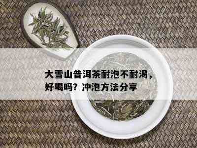 大雪山普洱茶耐泡不耐渴，好喝吗？冲泡方法分享