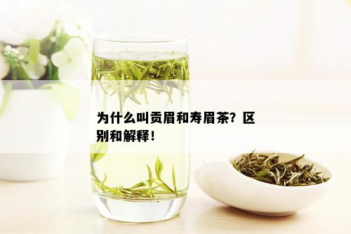 为什么叫贡眉和寿眉茶？区别和解释！