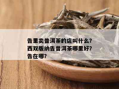 告里卖普洱茶的店叫什么？西双版纳告普洱茶哪里好？告在哪？