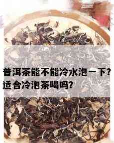 普洱茶能不能冷水泡一下？适合冷泡茶喝吗？