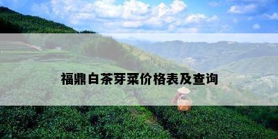 福鼎白茶芽菜价格表及查询