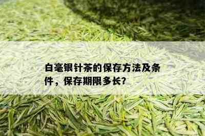 白毫银针茶的保存方法及条件，保存期限多长？