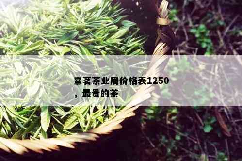 熹茗茶业眉价格表1250，最贵的茶