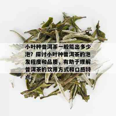 小叶种普洱茶一般能出多少泡？探讨小叶种普洱茶的泡发程度和品质，有助于理解普洱茶的饮用方式和口感特点。