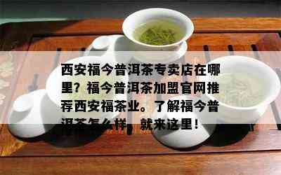 西安福今普洱茶专卖店在哪里？福今普洱茶加盟官网推荐西安福茶业。了解福今普洱茶怎么样，就来这里！