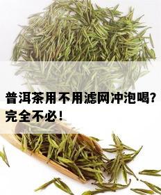 普洱茶用不用滤网冲泡喝？完全不必！