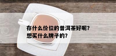 存什么价位的普洱茶好呢？想买什么牌子的？