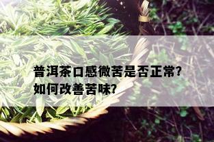 普洱茶口感微苦是否正常？如何改善苦味？