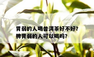 胃弱的人喝普洱茶好不好？脾胃弱的人可以喝吗？