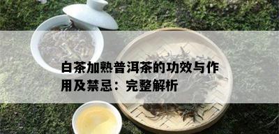 白茶加熟普洱茶的功效与作用及禁忌：完整解析