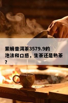 紫娟普洱茶3579.9的泡法和口感，生茶还是熟茶？