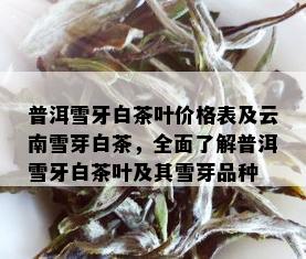 普洱雪牙白茶叶价格表及云南雪芽白茶，全面了解普洱雪牙白茶叶及其雪芽品种