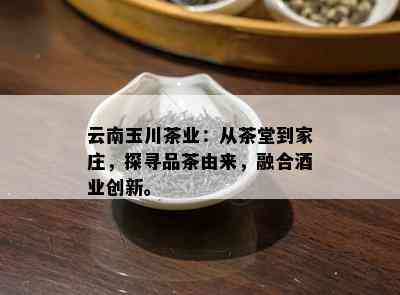 云南玉川茶业：从茶堂到家庄，探寻品茶由来，融合业创新。