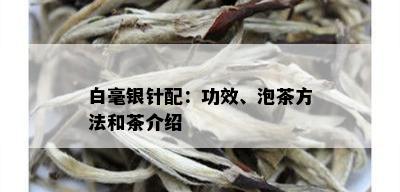 白毫银针配：功效、泡茶方法和茶介绍