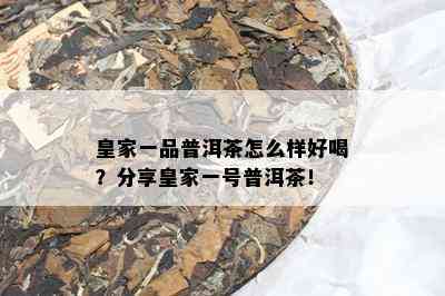 皇家一品普洱茶怎么样好喝？分享皇家一号普洱茶！