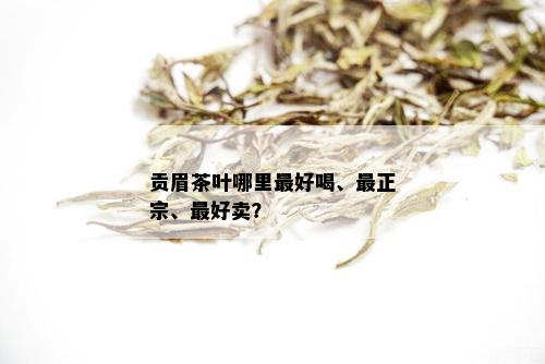 贡眉茶叶哪里更好喝、最正宗、更好卖？