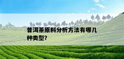 普洱茶原料分析方法有哪几种类型？