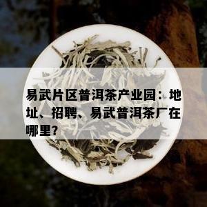 易武片区普洱茶产业园：地址、招聘、易武普洱茶厂在哪里？