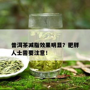 普洱茶减脂效果明显？肥胖人士需要注意！