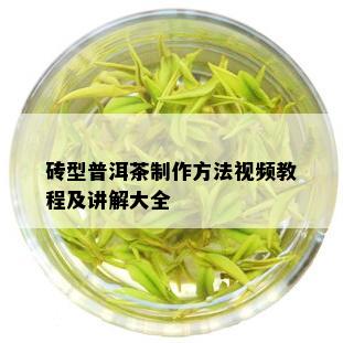 砖型普洱茶制作方法视频教程及讲解大全