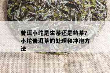 普洱小坨是生茶还是熟茶？小坨普洱茶的处理和冲泡方法