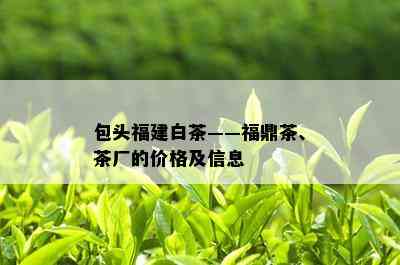 包头福建白茶——福鼎茶、茶厂的价格及信息