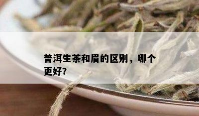 普洱生茶和眉的区别，哪个更好？