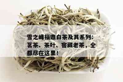 雪之峰福鼎白茶及其系列：茗茶、茶叶、窖藏老茶，全都尽在这里！