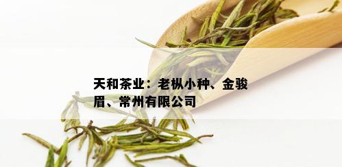 天和茶业：老枞小种、金骏眉、常州有限公司