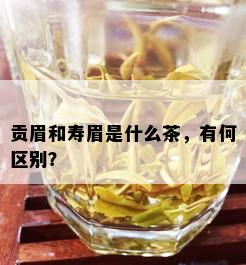 贡眉和寿眉是什么茶，有何区别？