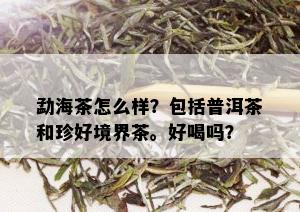 勐海茶怎么样？包括普洱茶和珍好境界茶。好喝吗？