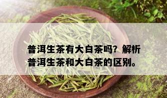 普洱生茶有大白茶吗？解析普洱生茶和大白茶的区别。