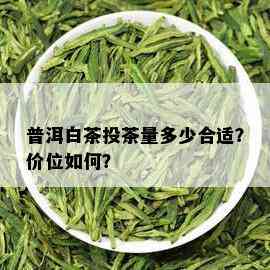 普洱白茶投茶量多少合适？价位如何？